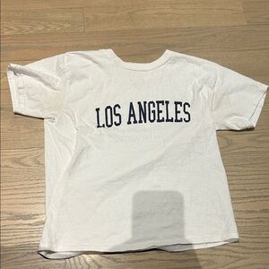Brandy Melville White Tee with Navy Los Angeles Print
